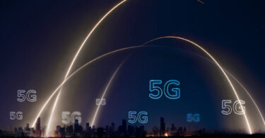 5G loggor mot en kvallsbakgrund