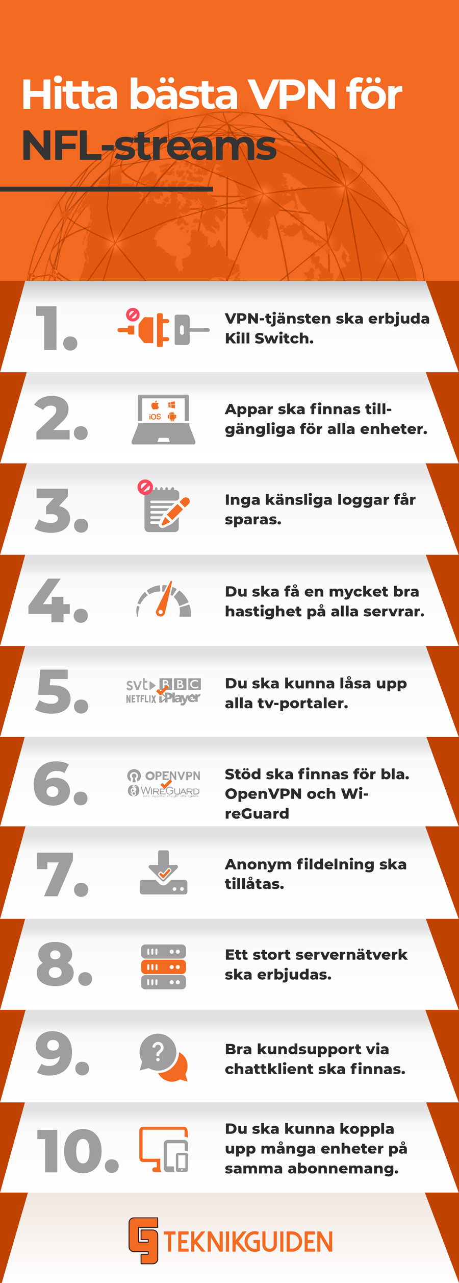 Kriterier for VPN for NFL streaming Kriterier for VPN for NFL streaming